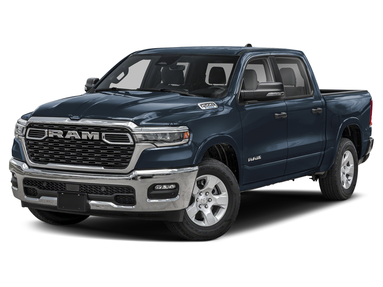 2026 RAM Ram 1500 RAM 1500 BIG HORN CREW CAB 4X2 5'7' BOX in Forged Blue Metallic Exterior Paint — front three-quarter view