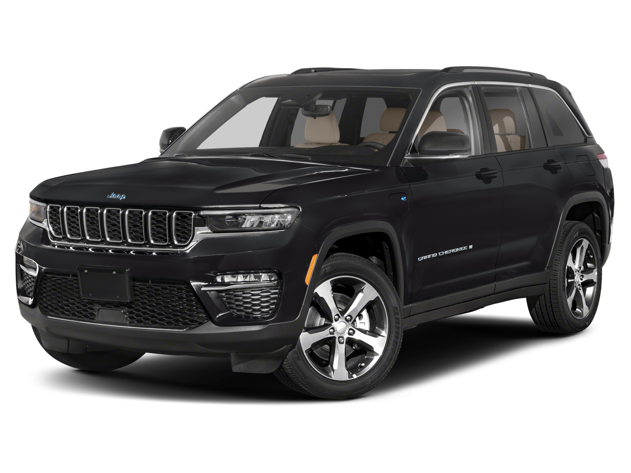 2023 Jeep Grand Cherokee 4xe in Gray Metallic — front three-quarter view