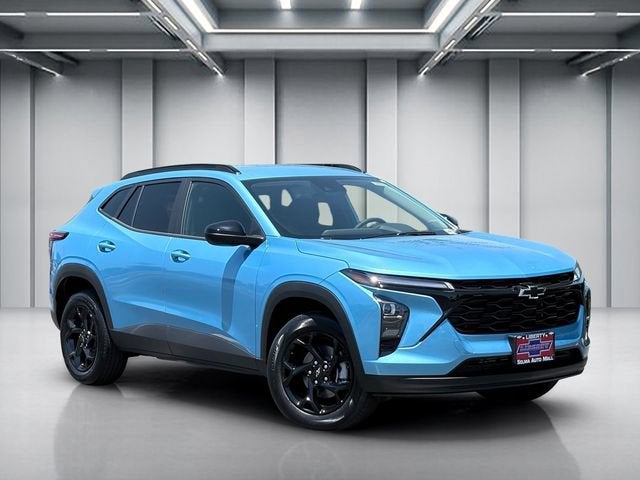 2026 Chevrolet Trax LT in Marina Blue Metallic — front three-quarter view