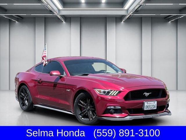 2017 Ford Mustang GT Premium in Ruby Red Metallic — front three-quarter view