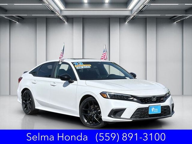 2023 Honda Civic Manual in White — front three-quarter view
