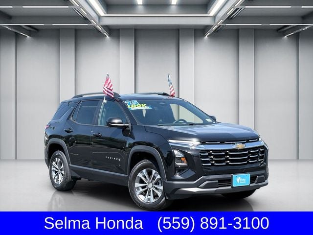 2025 Chevrolet Equinox AWD LT in Black Metallic — front three-quarter view