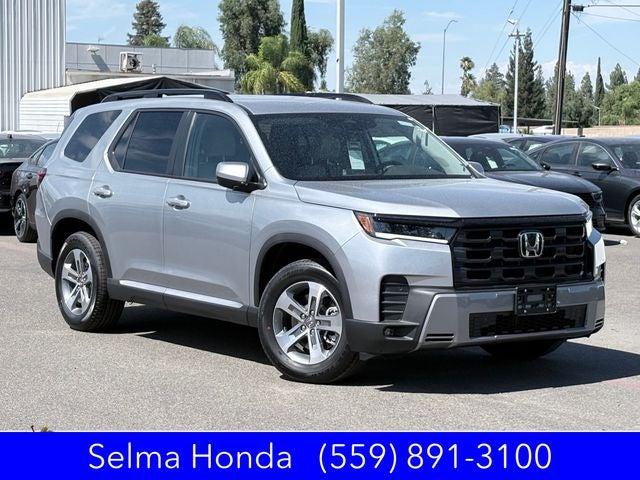 2026 Honda Pilot EX-L in Solar Silver Metallic — front three-quarter view