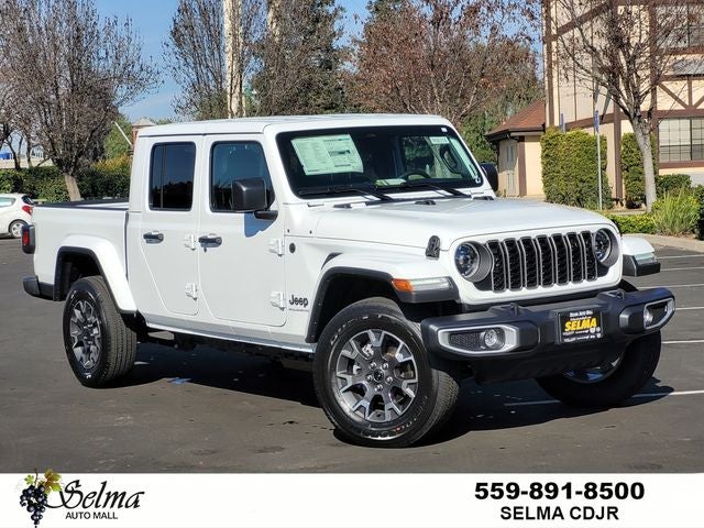 2026 Jeep Gladiator GLADIATOR SAHARA 4X4 in Bright White Clear-Coat Exterior Paint — front three-quarter view