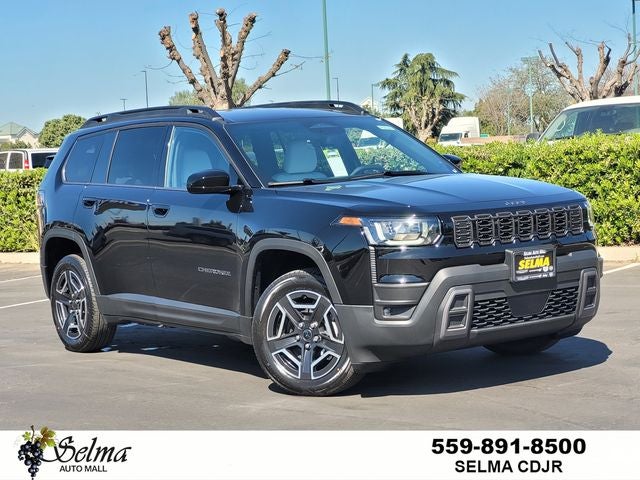 2026 Jeep Cherokee CHEROKEE LAREDO 4X4 in Diamond Black Crystal Pearl-Coat Exterior Paint — front three-quarter view