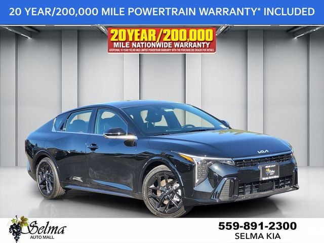 2026 Kia K4 GT-Line Turbo in Aurora Black Pearl — front three-quarter view