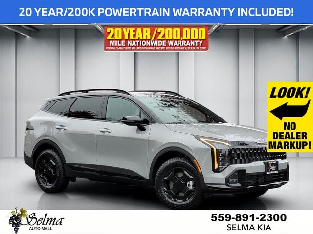 2026 Kia Sportage X-Pro Prestige in Wolf Gray/Black Roof — front three-quarter view