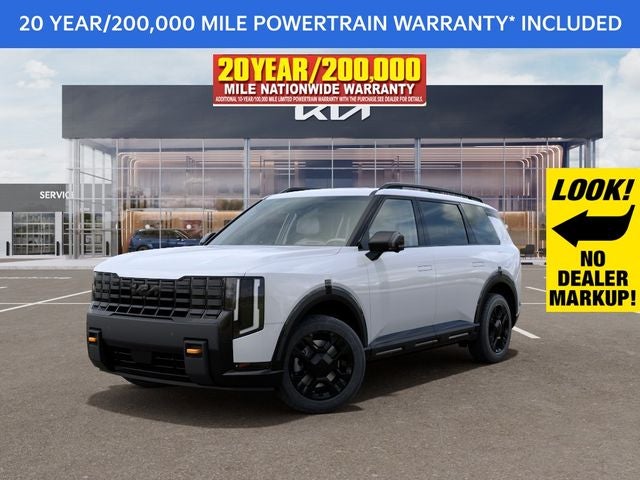 2027 Kia Telluride X-Pro SX-Prestige in Glacial White Pearl — front three-quarter view