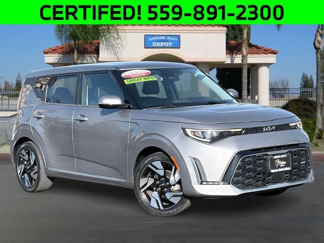 2023 Kia Soul GT-Line in Steel Gray — front three-quarter view