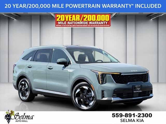 2026 Kia Sorento Hybrid EX in Cityscape Green — front three-quarter view