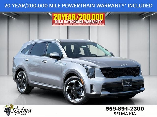 2026 Kia Sorento Hybrid EX in Steel Gray — front three-quarter view