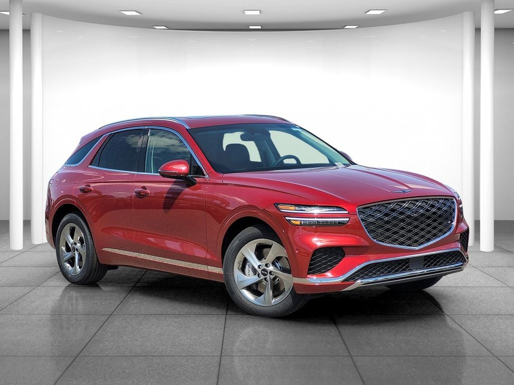 2026 Genesis GV70 2.5T ADVANCED in Red — front three-quarter view