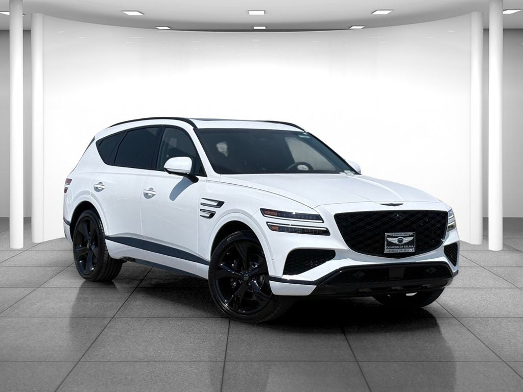 2026 Genesis GV80 2.5T PRESTIGE BLACK in White — front three-quarter view