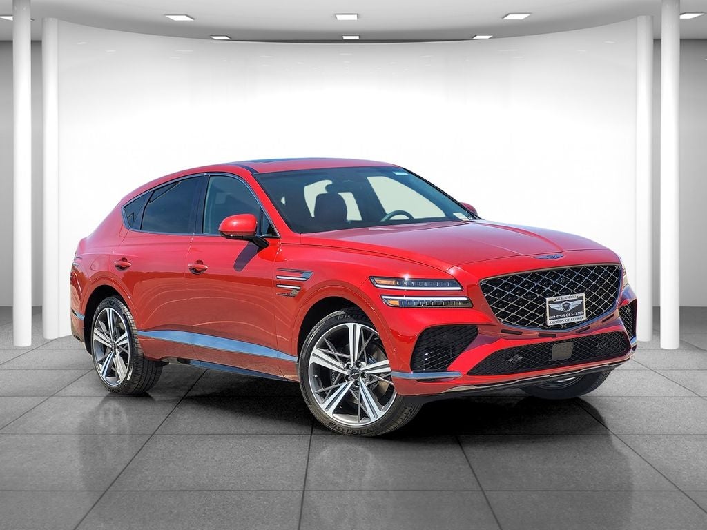 2026 Genesis GV80 Coupe 3.5T E-SC MHEV in Red — front three-quarter view