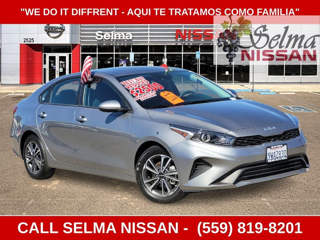 2023 Kia Forte LXS in Steel Gray — front three-quarter view