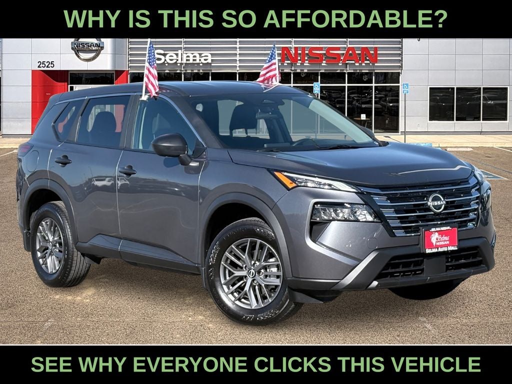 2026 Nissan Rogue S in Gun Metallic — front three-quarter view